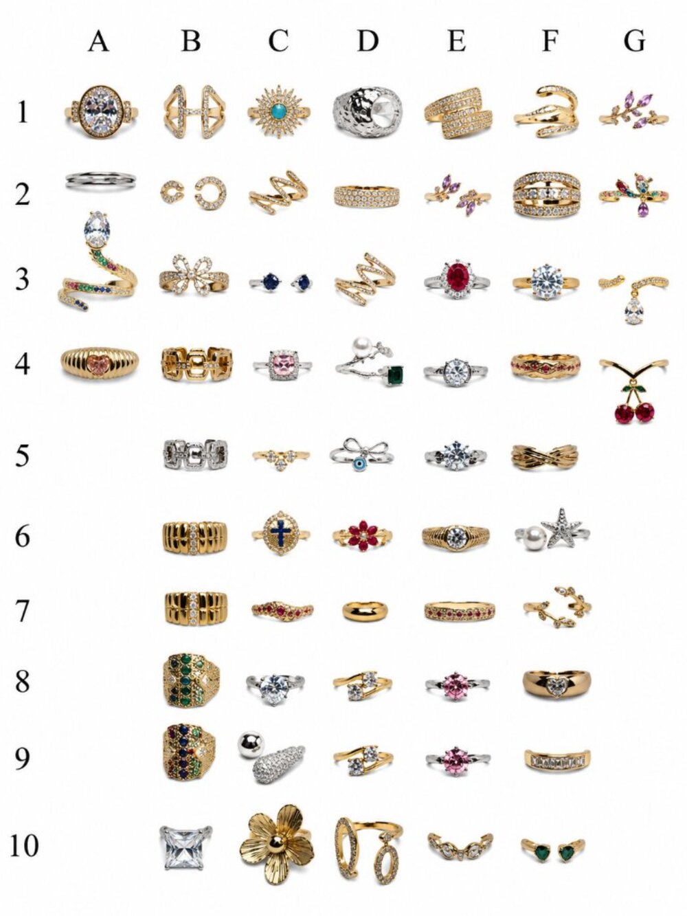 ADJUSTABLE - 14K Gold Plated Over Brass Rings - WHOLE LOT or PICK ONE